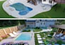 design backyard front yard garden pool patio deck terrace 3d landscape rendering